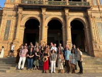 group of people in plaza